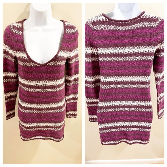 Free People Fair Isle Sweater Tunic Purple Size Small - Picture 3 of 15